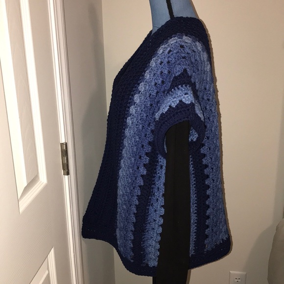 Women’s crochet kimono ombré blue/Navy - Picture 3 of 4